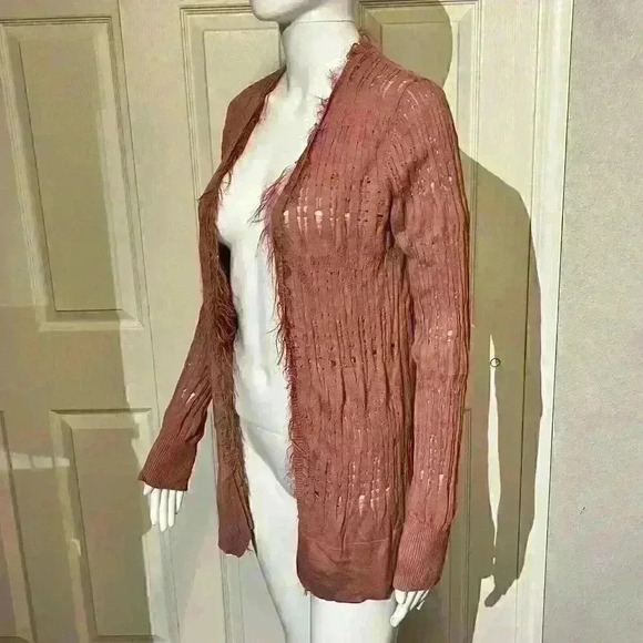 Lauren Conrad Womens Open Front Long Cardigan Sweater Eyelash Knit Medium - Picture 4 of 4